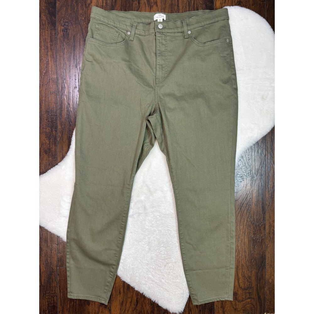 Maurices Skinny Jeans 20W Olive Green High-Rise Sculpt Stretch Denim Women's